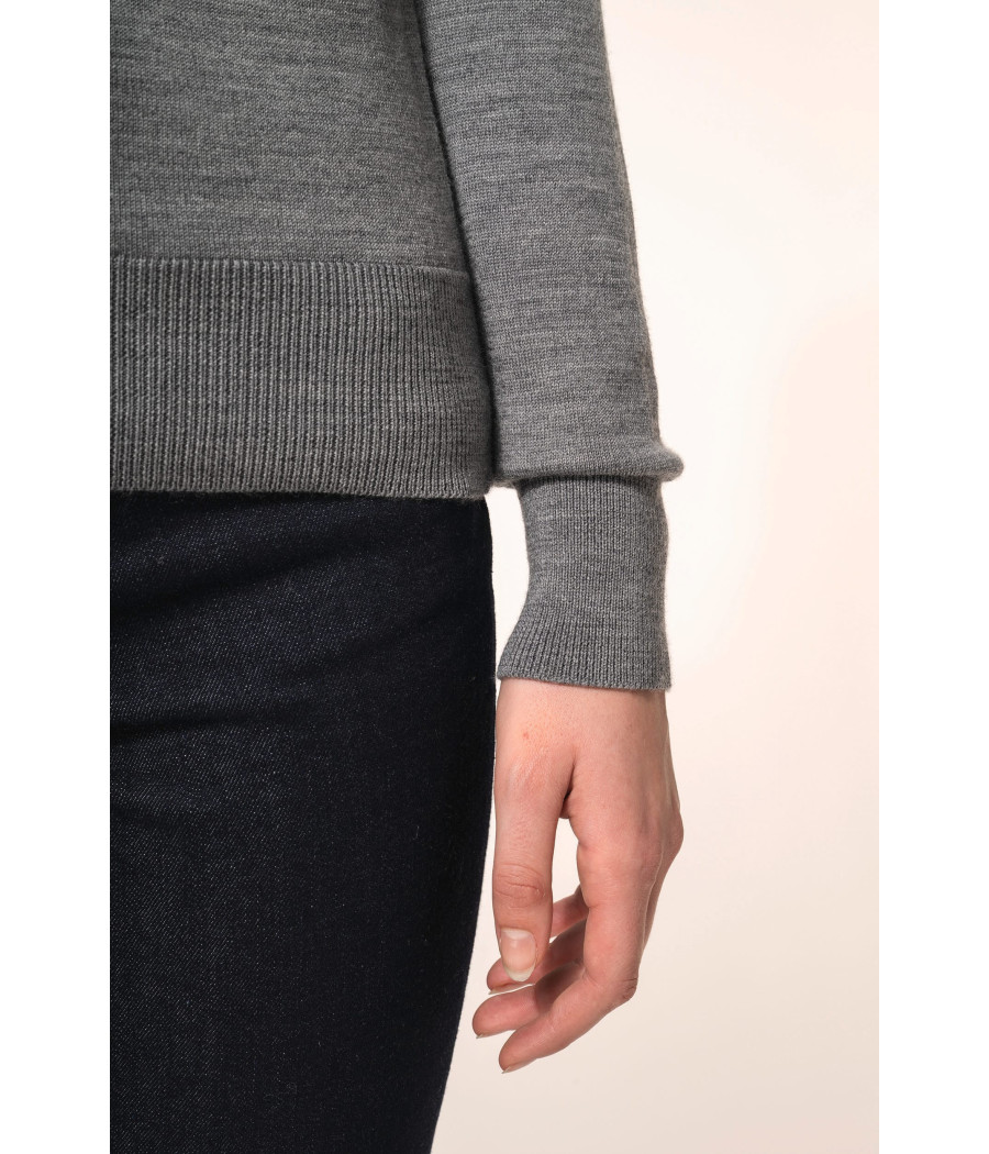 Pull Mérinos col roulé femme
