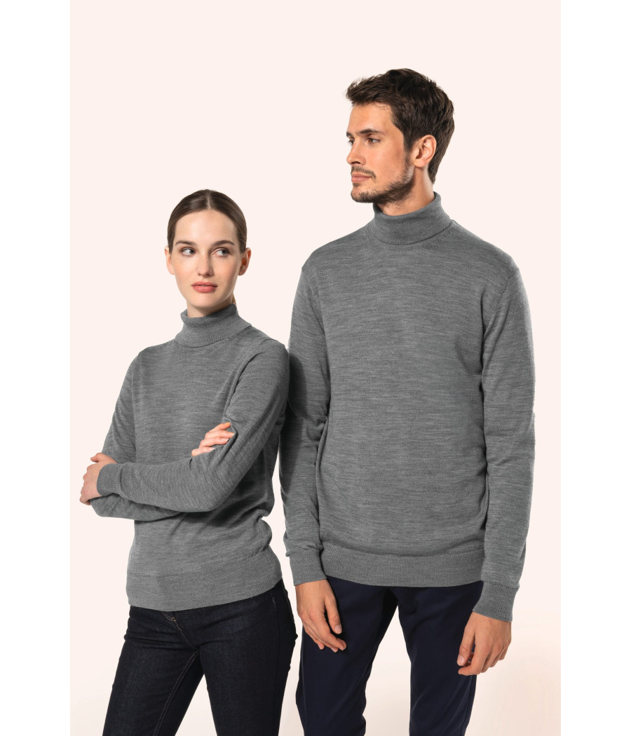 Pull Mérinos col roulé femme