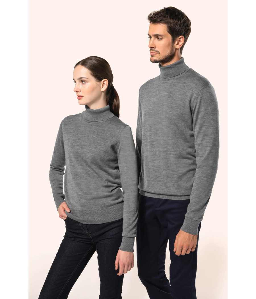 Pull Mérinos col roulé femme