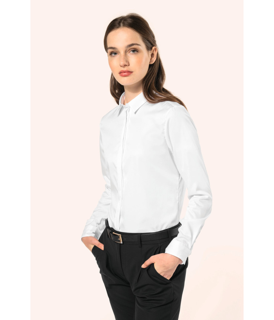 Chemise twill manches longues femme