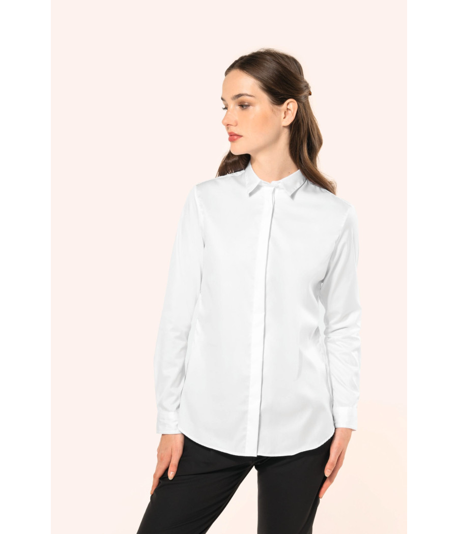 Chemise twill manches longues femme