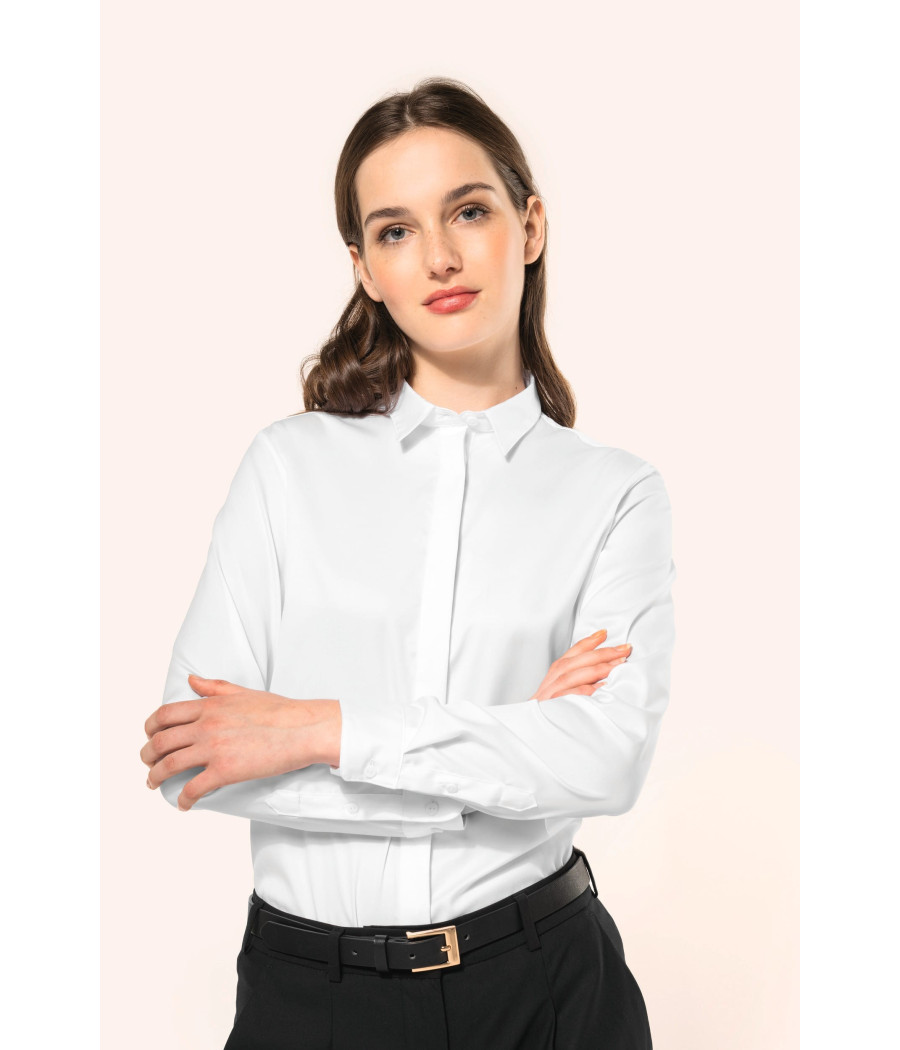 Chemise twill manches longues femme