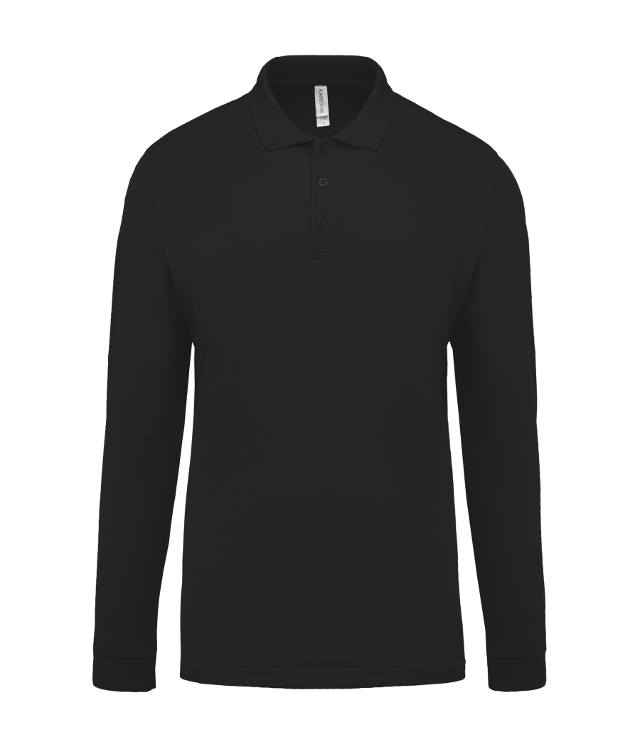 Polo piqué manches longues homme