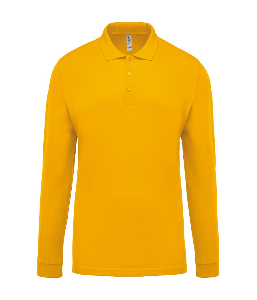 Polo piqué manches longues homme