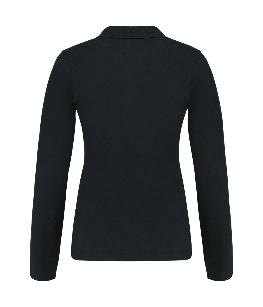 Polo piqué manches longues femme