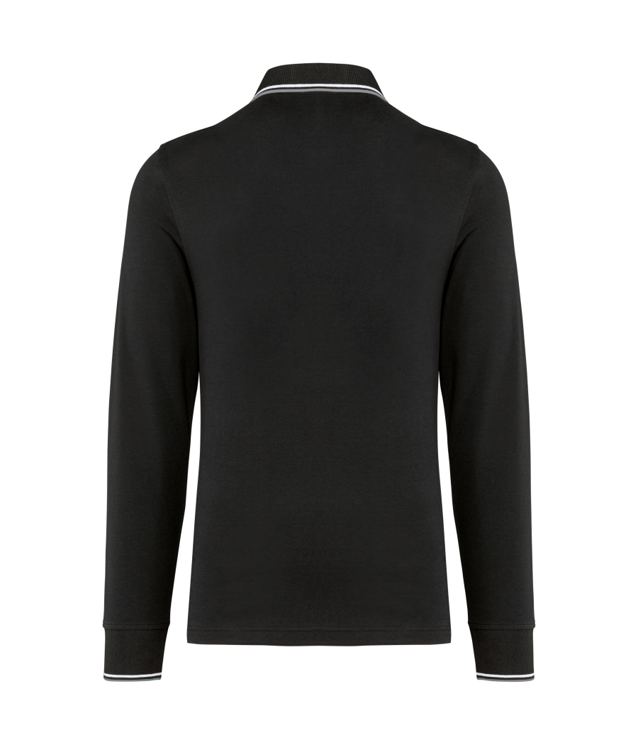 Polo maille piquée manches longues homme