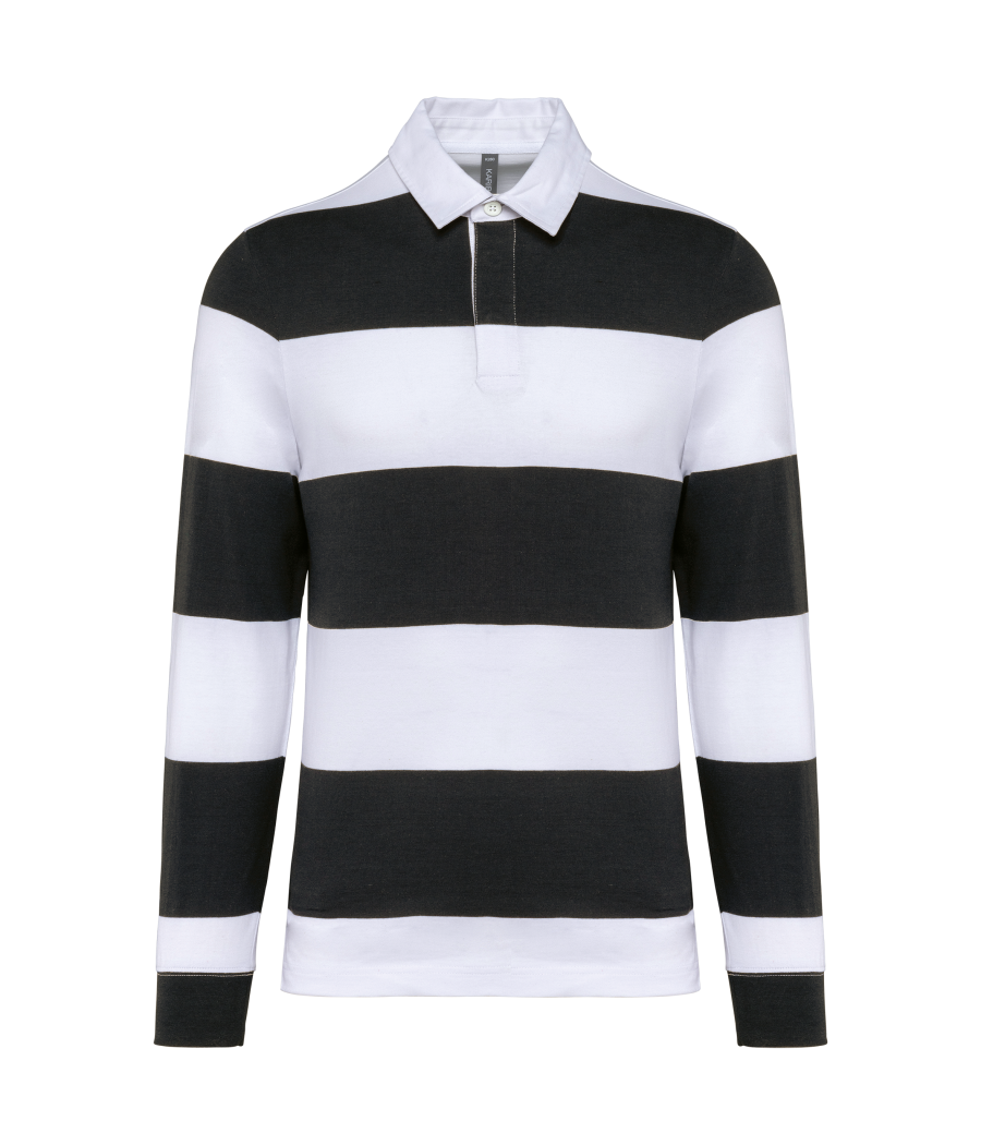 Polo rugby rayé manches longues unisexe