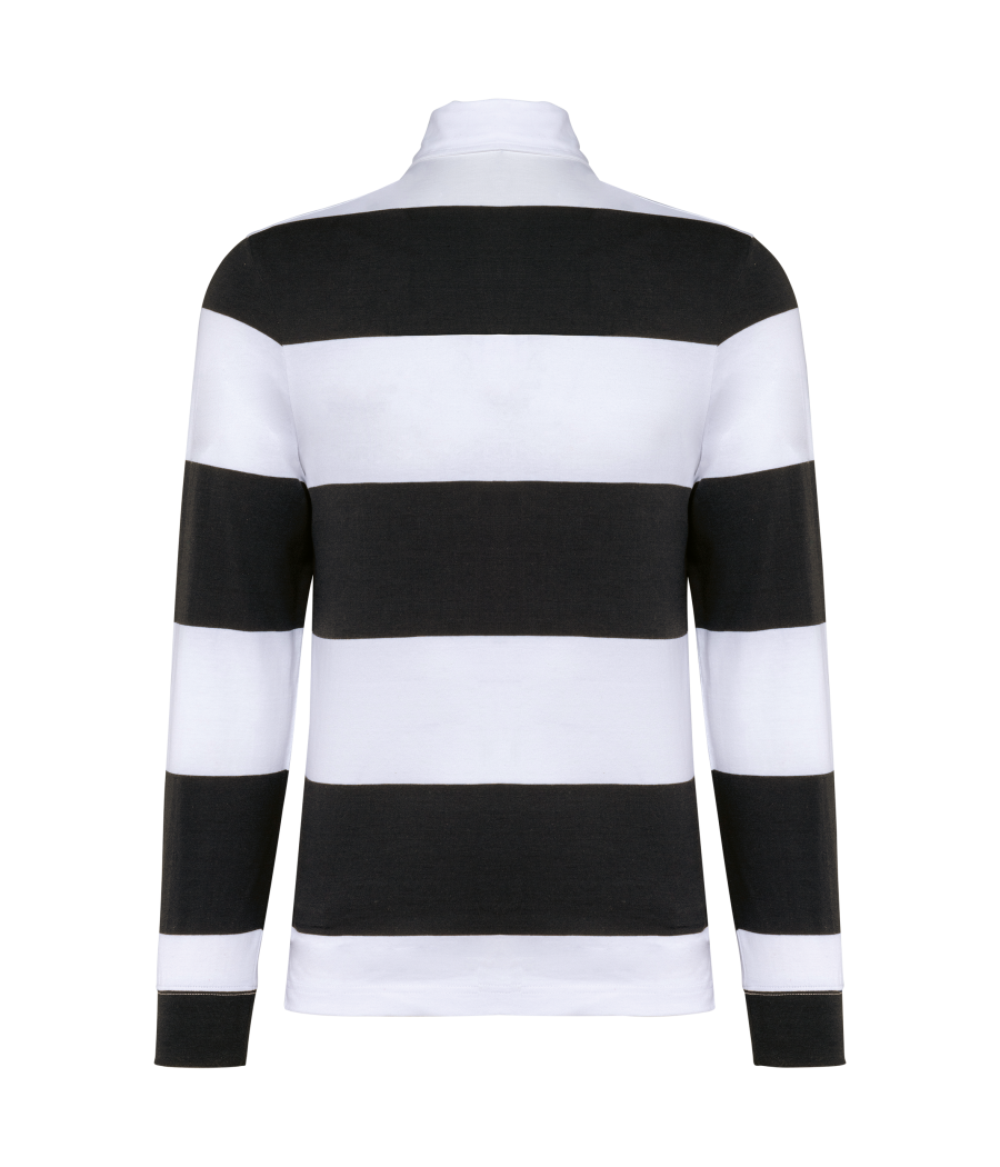 Polo rugby rayé manches longues unisexe