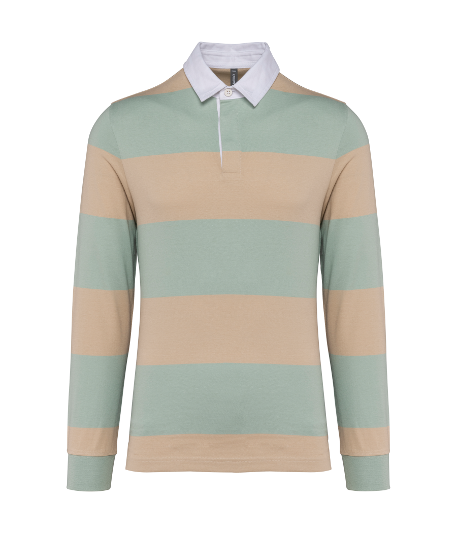 Polo rugby rayé manches longues unisexe