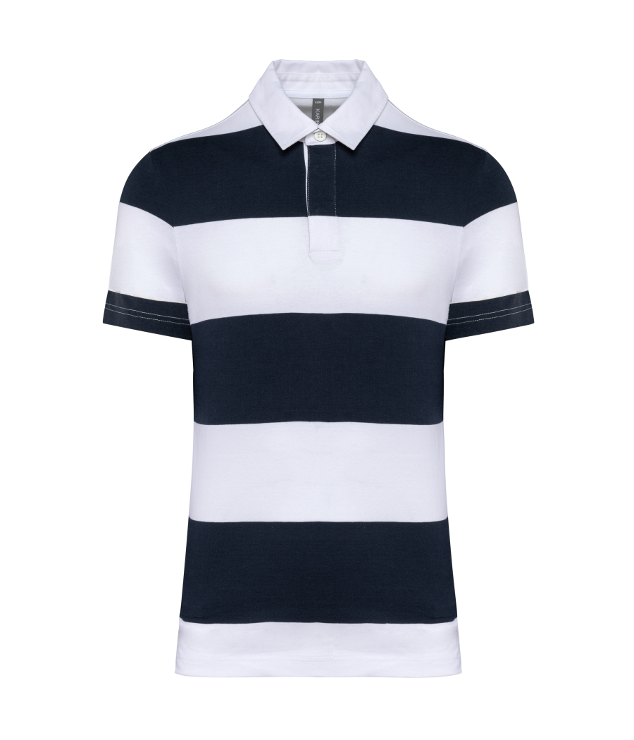 Polo rugby rayé manches courtes unisexe