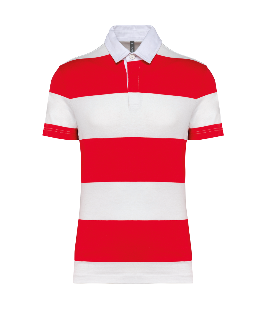 Polo rugby rayé manches courtes unisexe