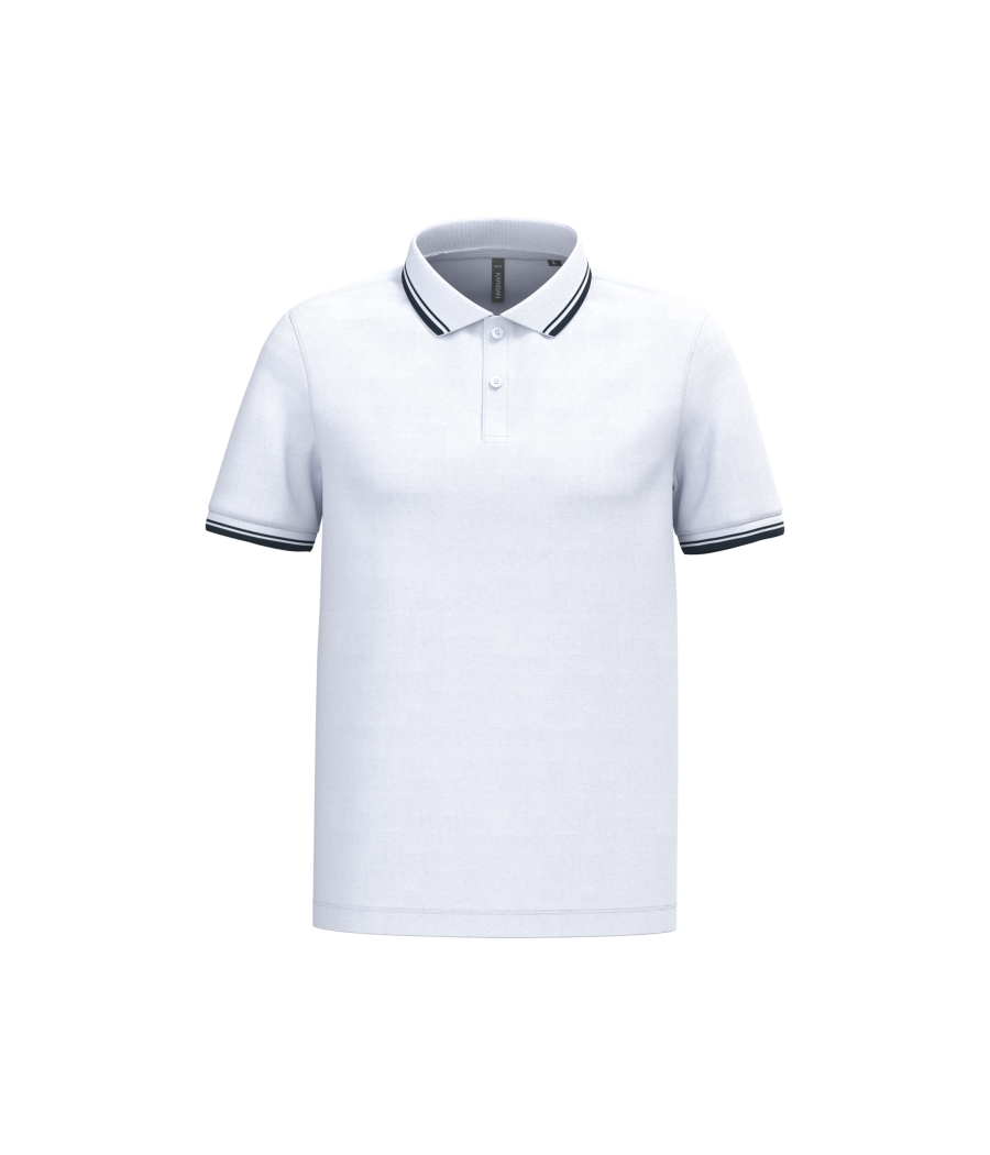 Polo homme manches courtes à liserés contrastés