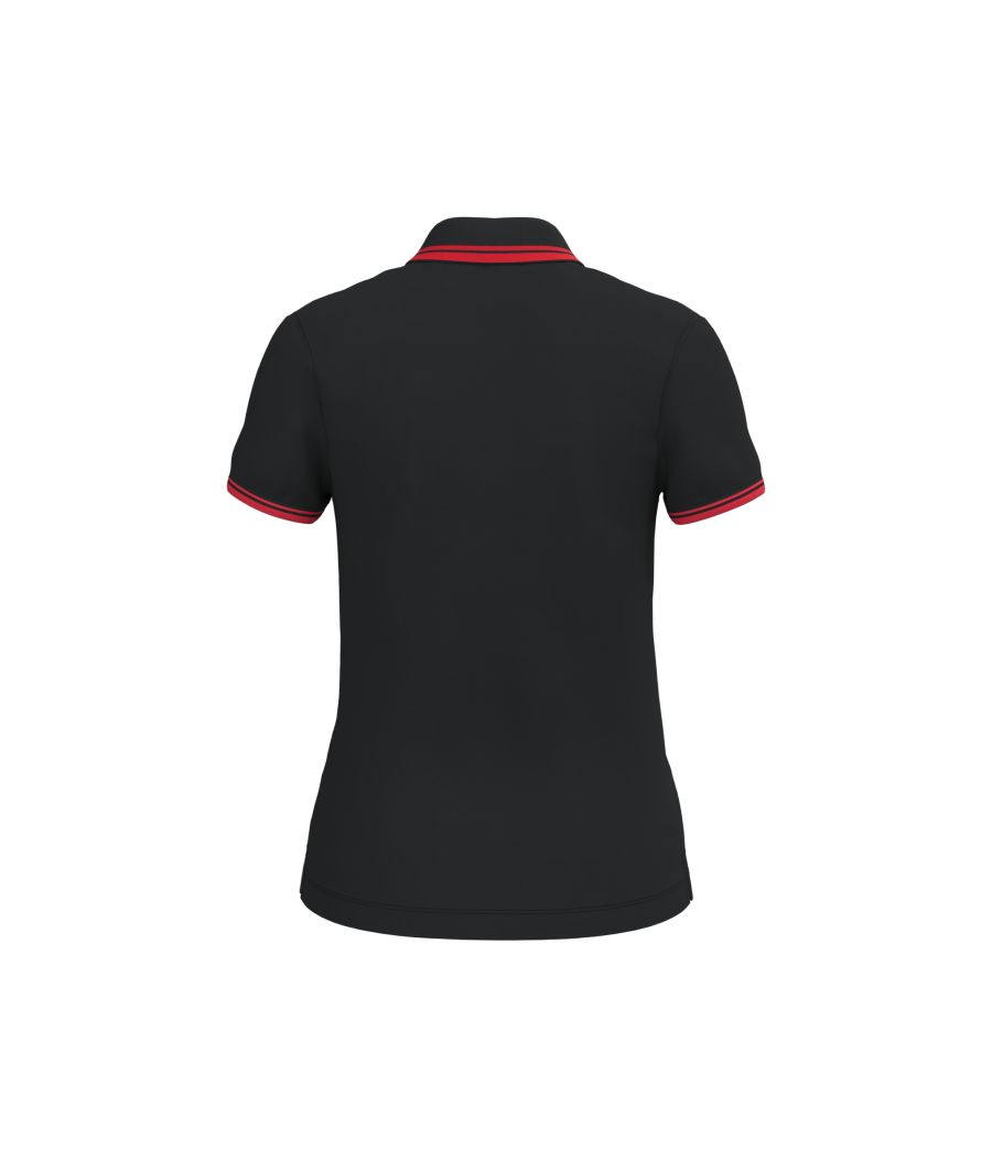 Polo femme manches courtes à liserés contrastés