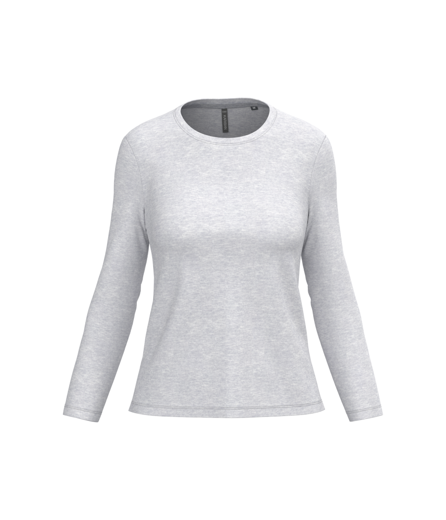 T-shirt col rond manches longues femme