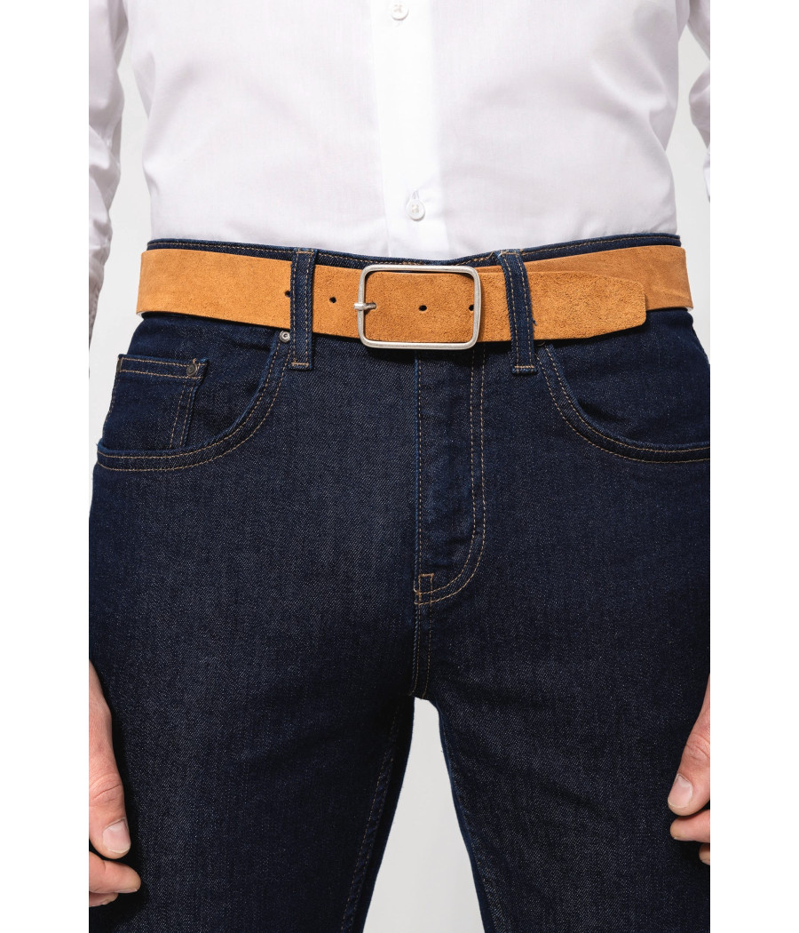 Ceinture cuir  velours homme
