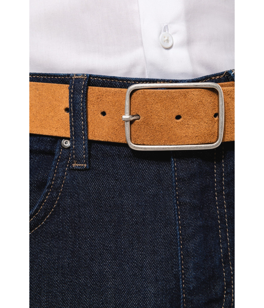 Ceinture cuir  velours homme