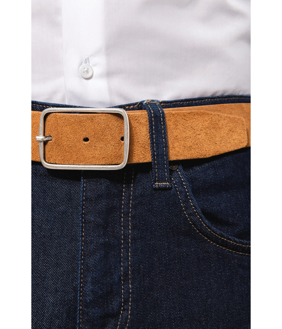 Ceinture cuir  velours homme