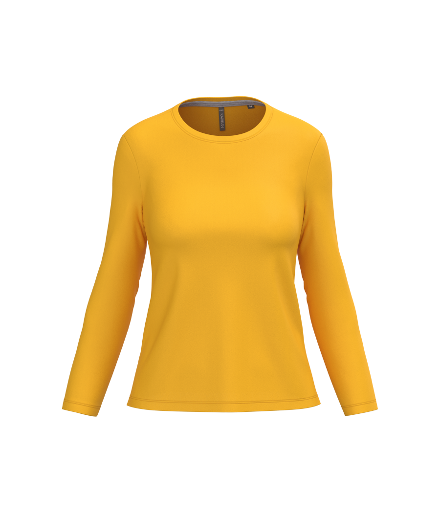 T-shirt col rond manches longues femme