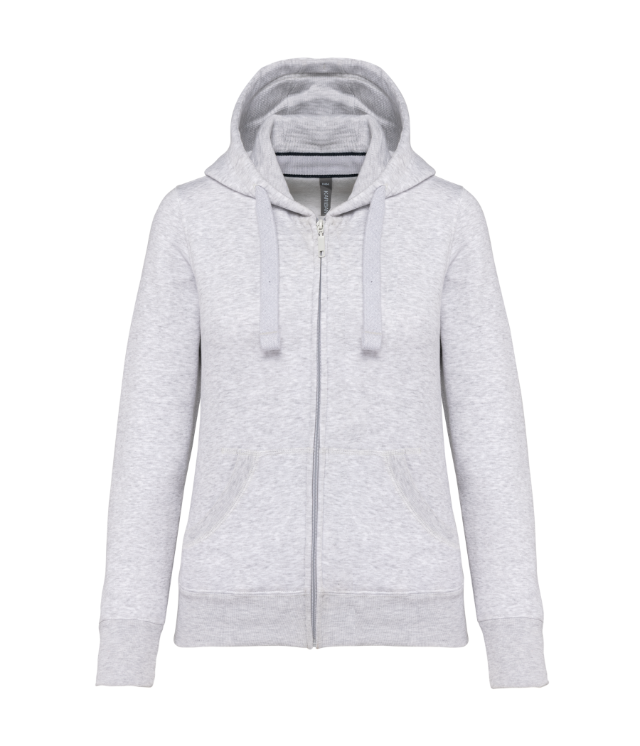 Sweat-shirt zippé capuche femme