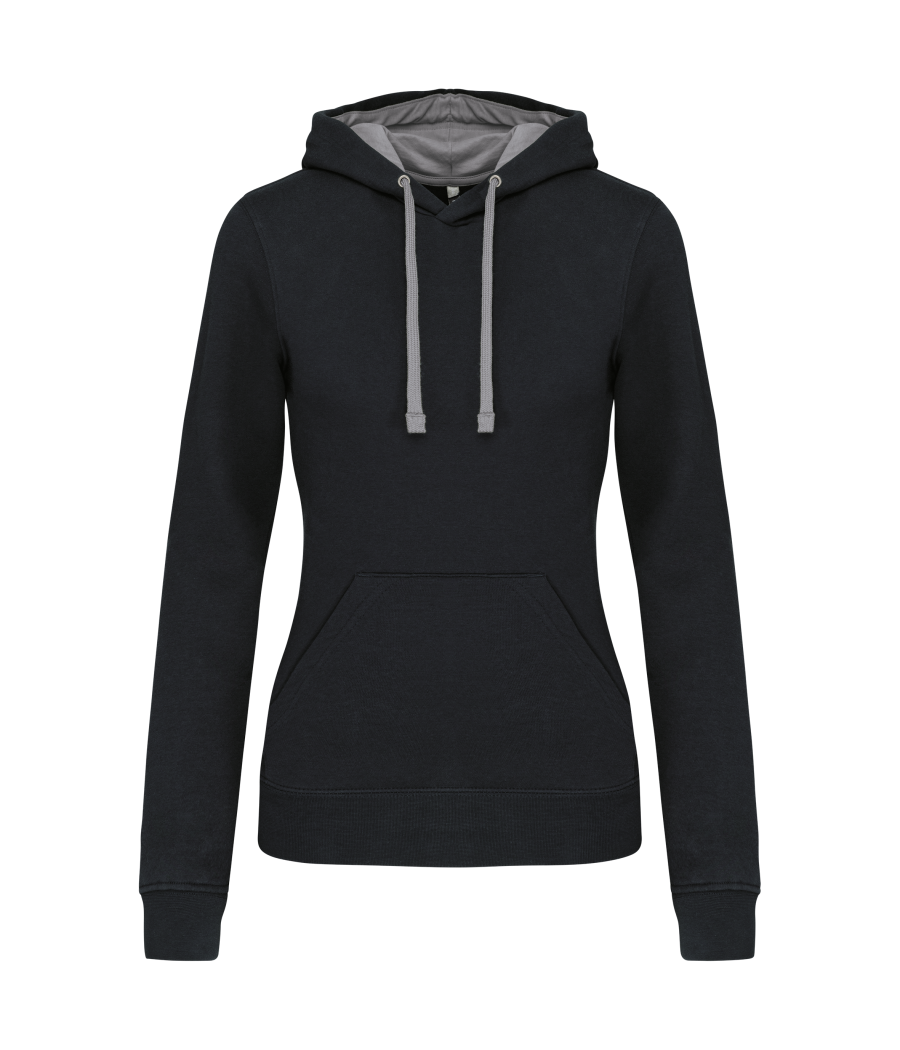 Sweat-shirt capuche contrastée femme