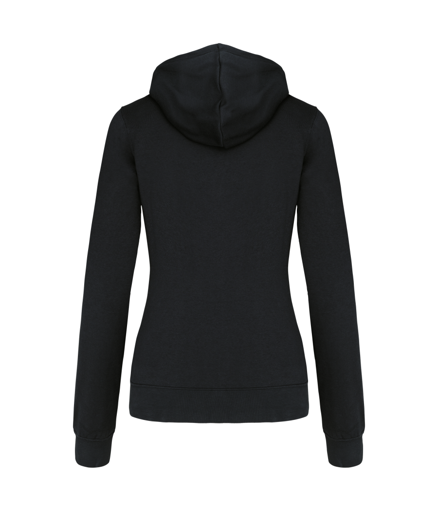 Sweat-shirt zippé capuche contrastée femme