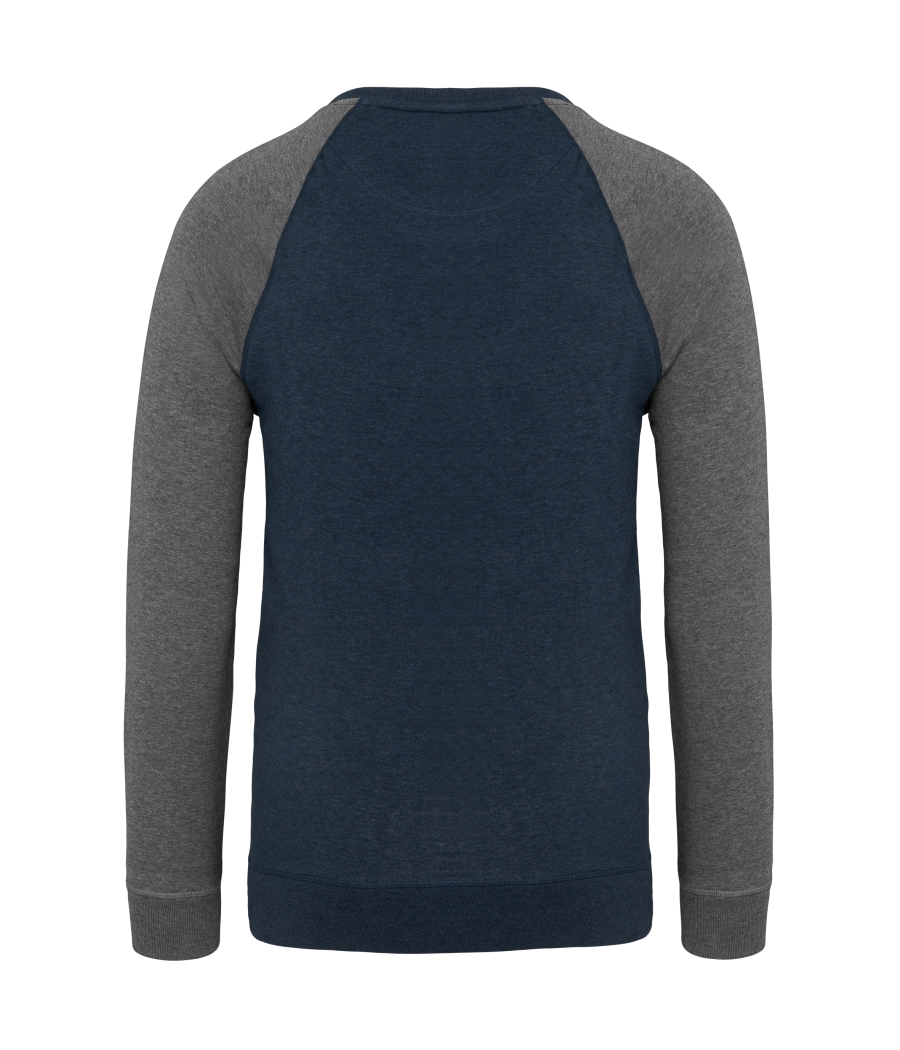 Sweat-shirt French Terry Bio bicolore col rond manches raglan homme