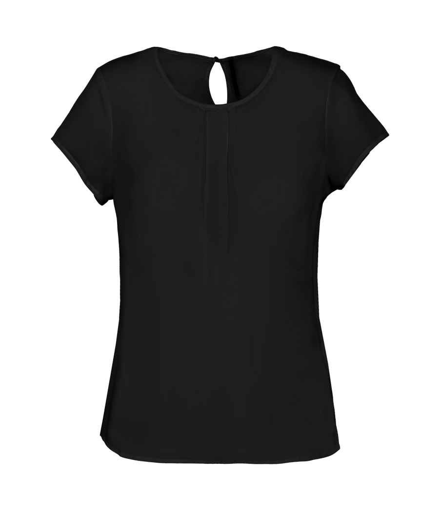 Blouse crêpe manches courtes femme