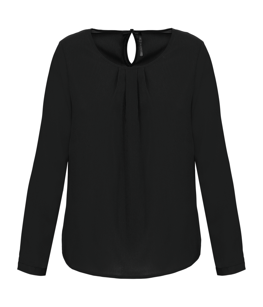 Blouse crêpe manches longues femme