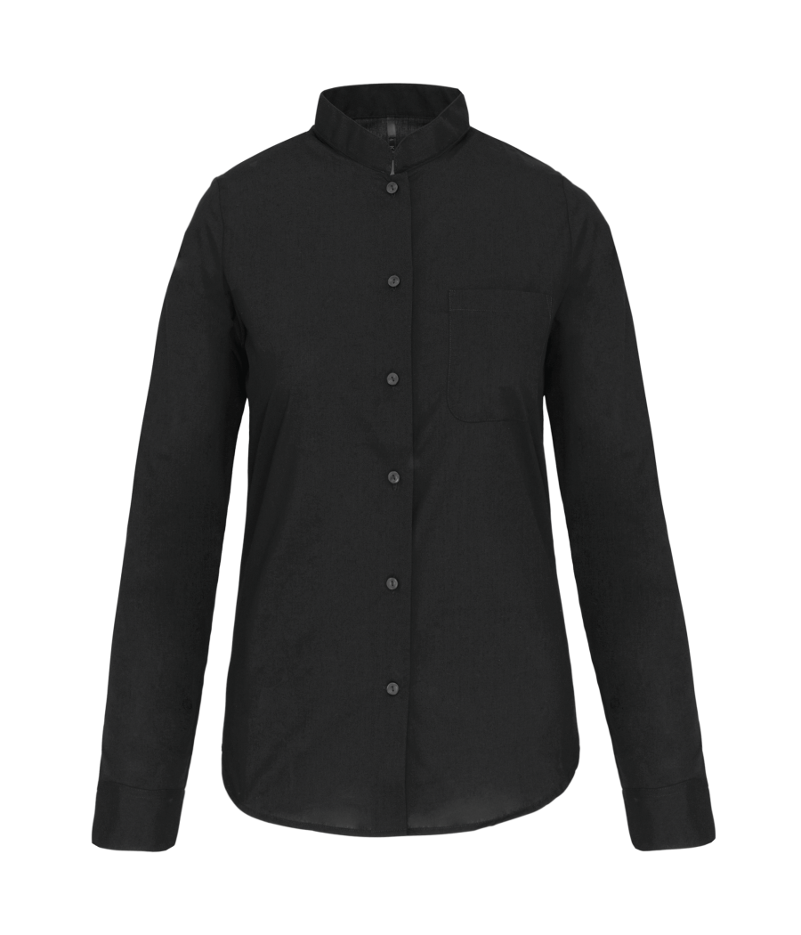 Chemise col mao manches longues femme