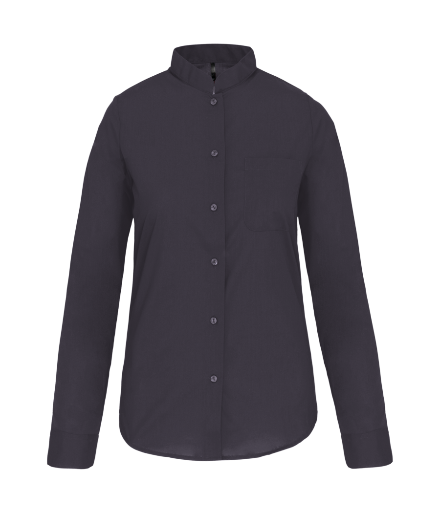 Chemise col mao manches longues femme