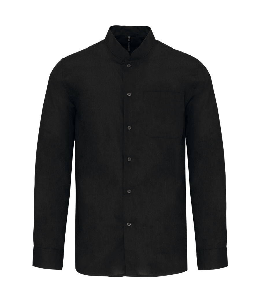 Chemise col mao manches longues