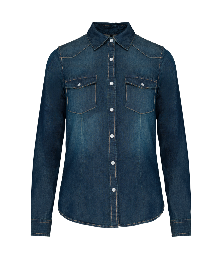 Chemise denim manches longues femme