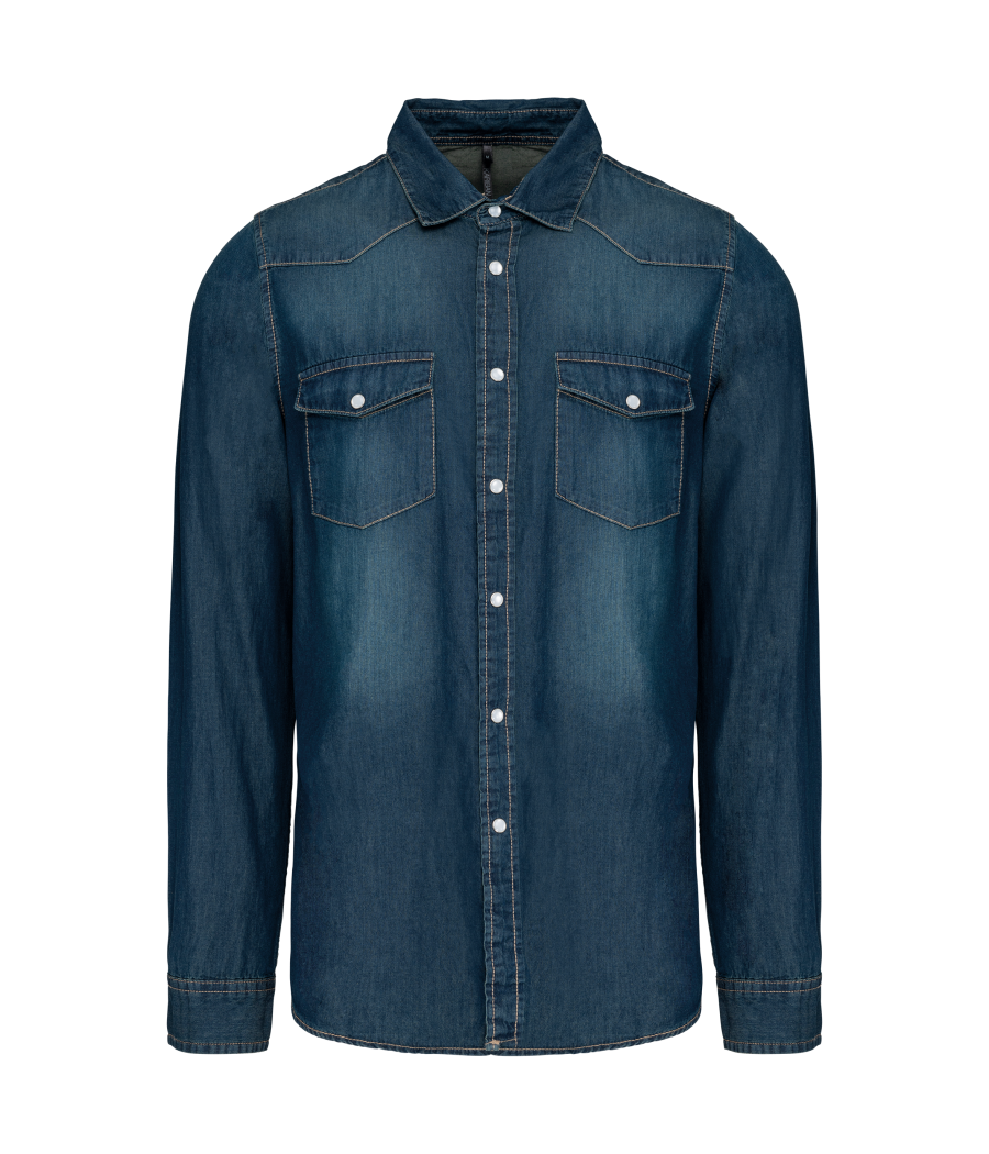 Chemise denim manches longues