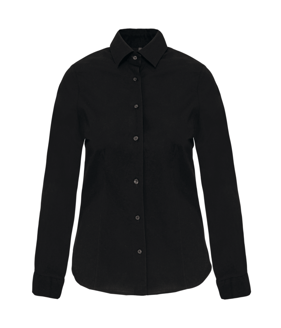Chemise coton / élasthanne manches longues femme