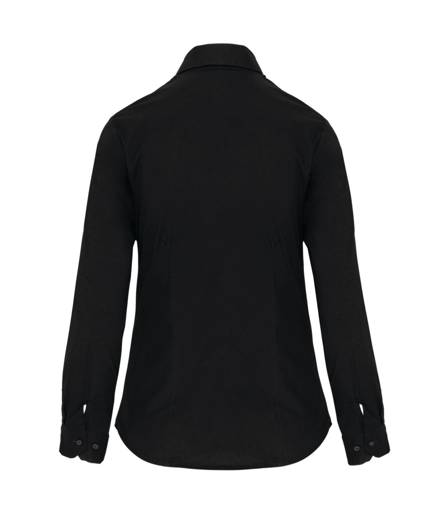 Chemise coton / élasthanne manches longues femme