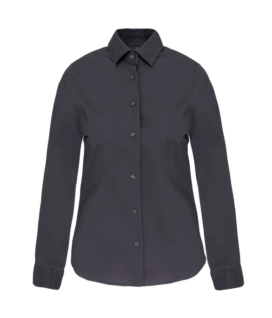 Chemise coton / élasthanne manches longues femme