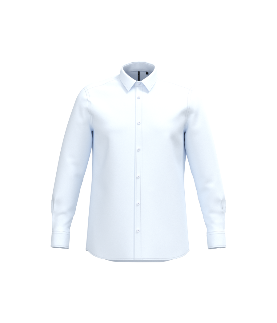 Chemise popeline polycoton sans poche entretien facile homme