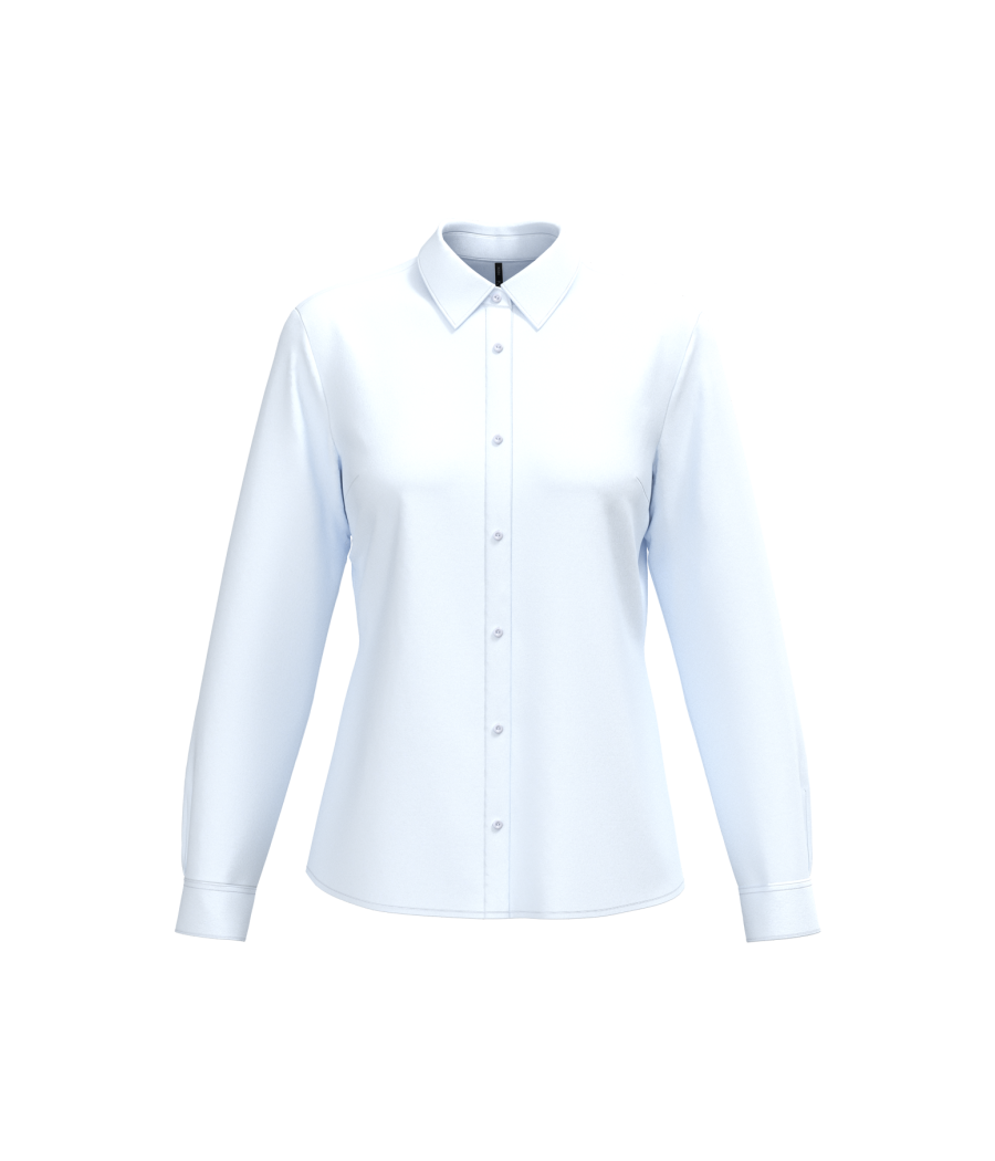 Chemise popeline polycoton sans poche entretien facile femme