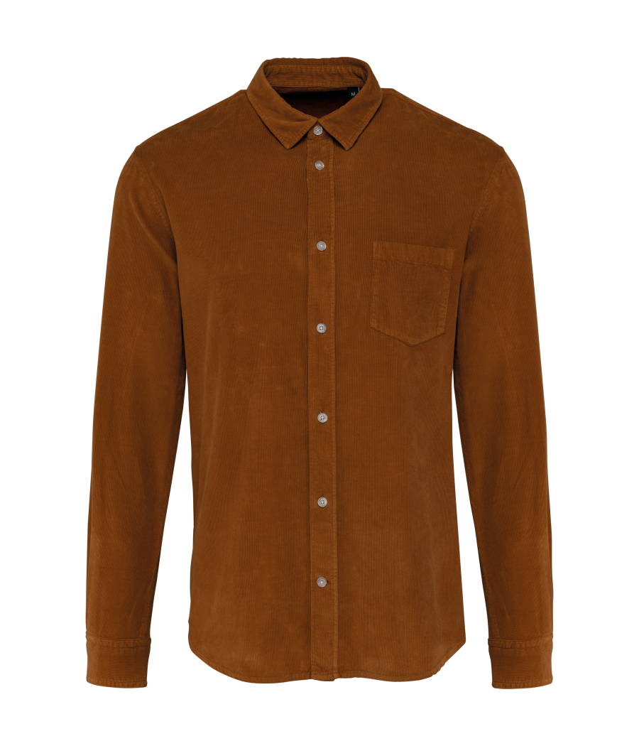 Chemise manches longues en velours homme