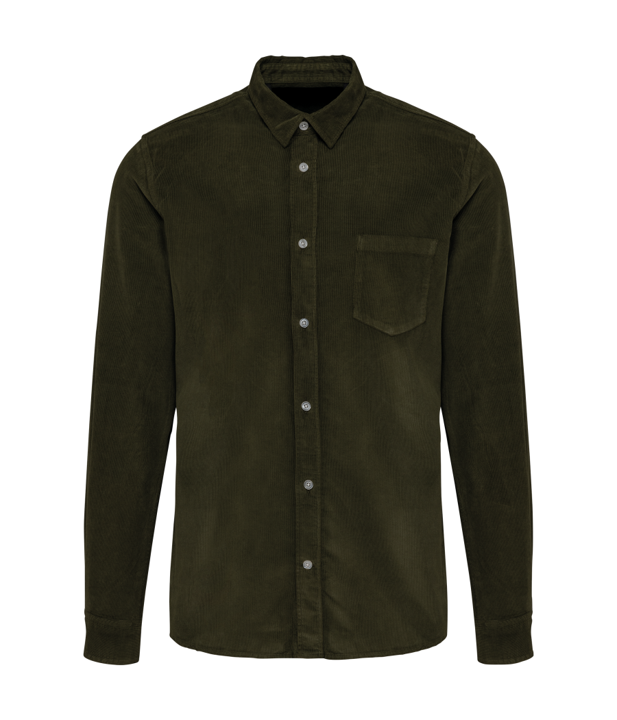 Chemise manches longues en velours homme