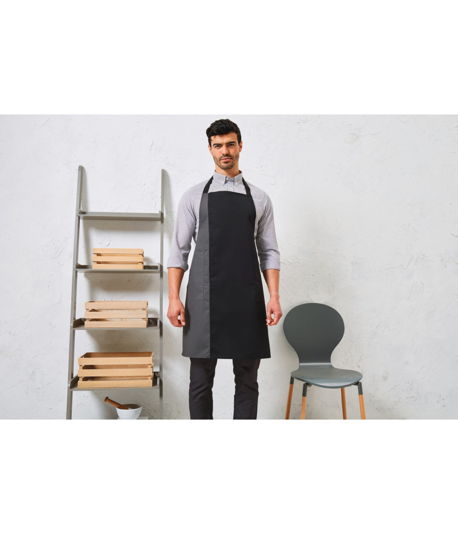 Tablier à bavette bicolore