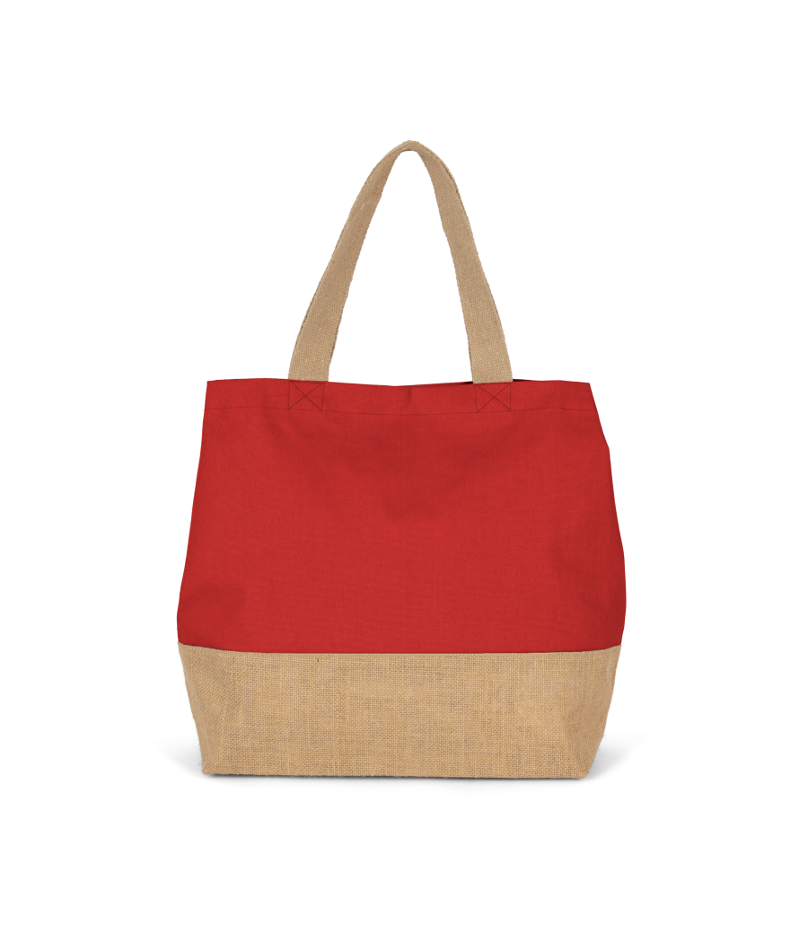 Sac shopping en toiles de coton et jute