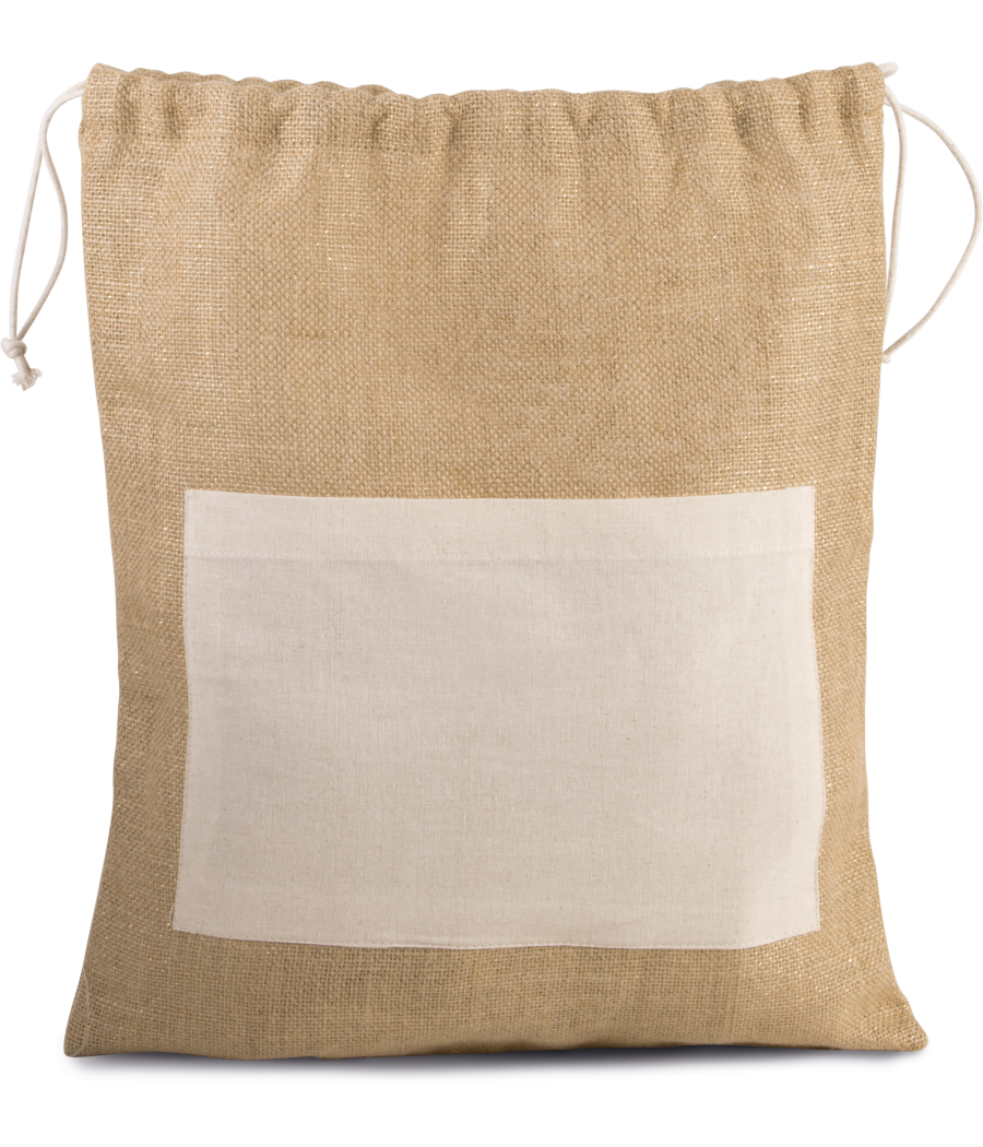 Sac en toile de jute avec cordelettes