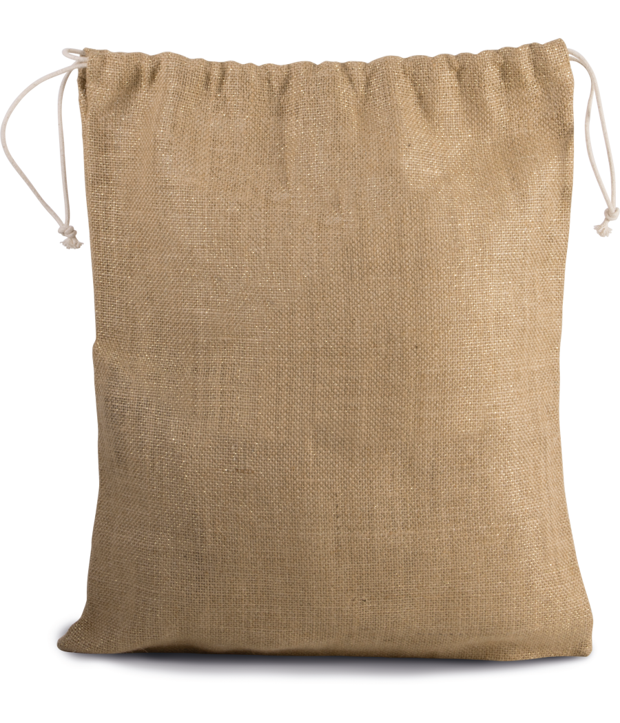 Sac en toile de jute avec cordelettes