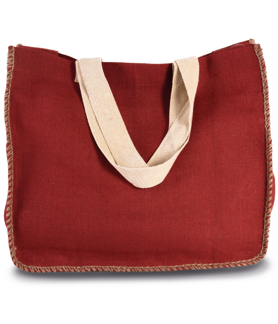 Sac en jute avec coutures contrastées