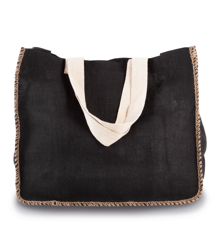 Sac en jute avec coutures contrastées