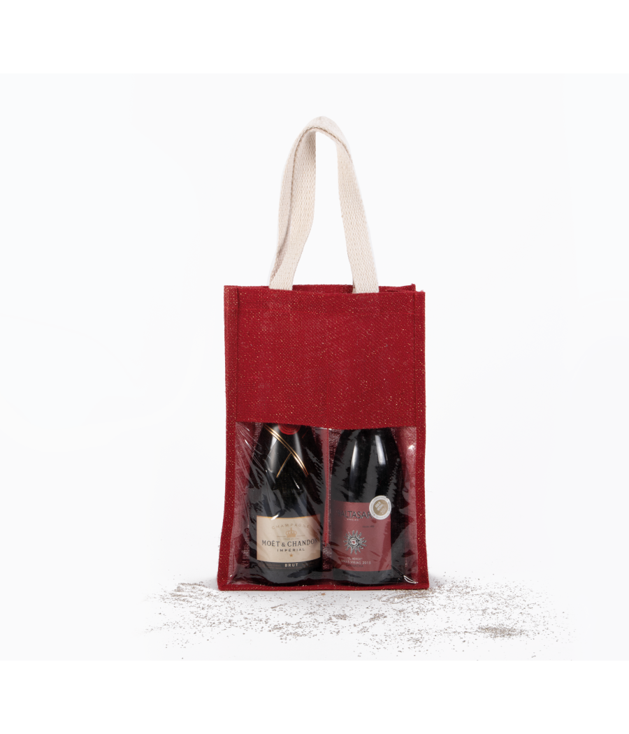 Sac porte-bouteilles en jute