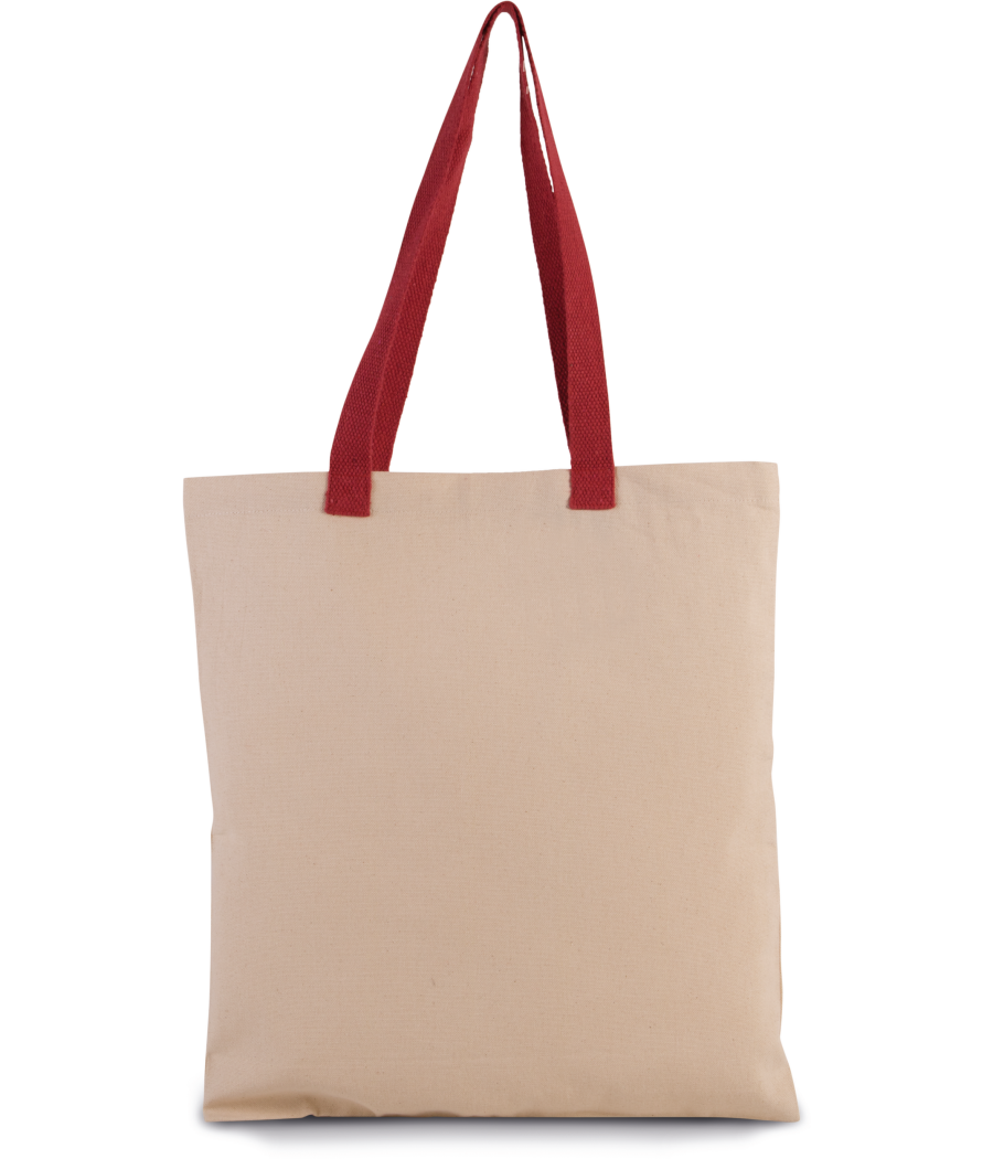 Sac shopping plat en toile avec poignées contrastées