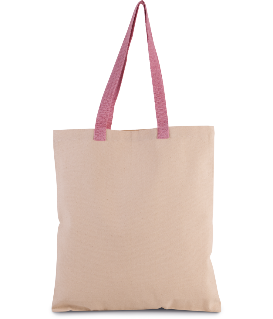 Sac shopping plat en toile avec poignées contrastées
