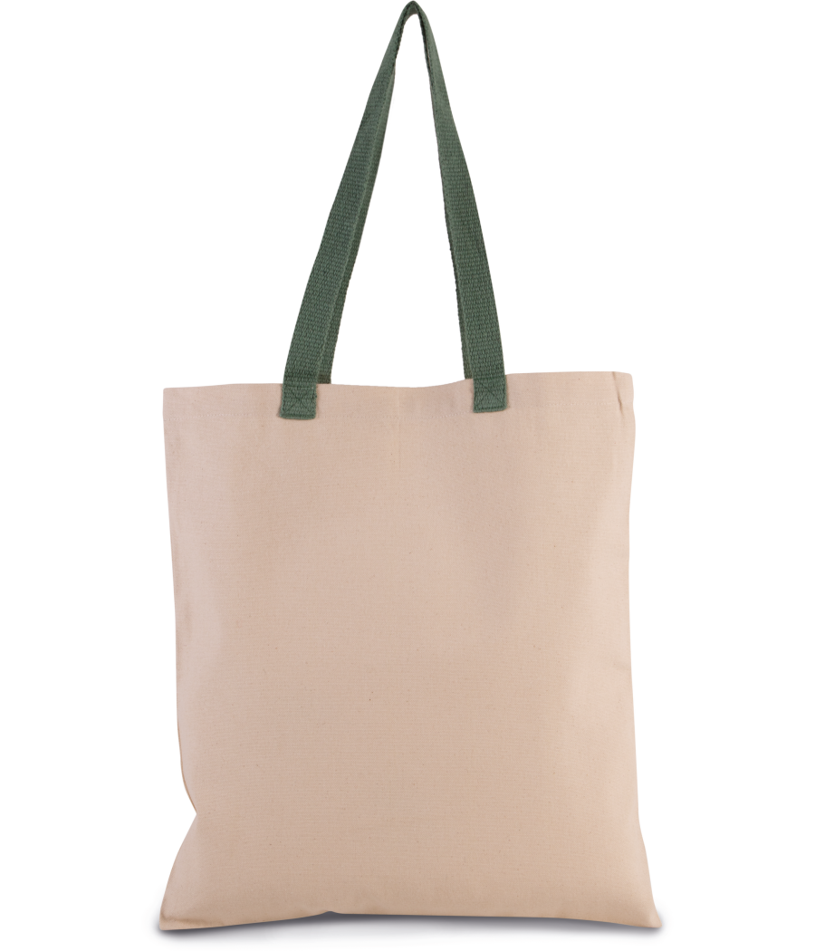 Sac shopping plat en toile avec poignées contrastées